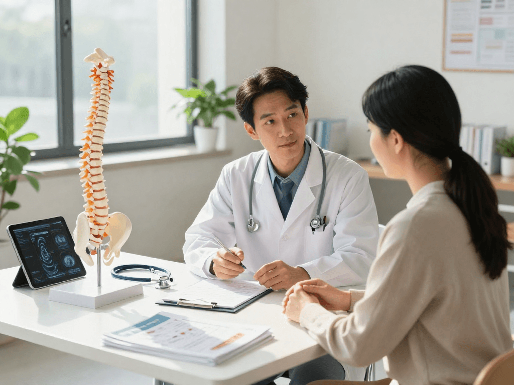Dar kanal ameliyatı consultation with a surgeon, showcasing patient care and medical expertise.