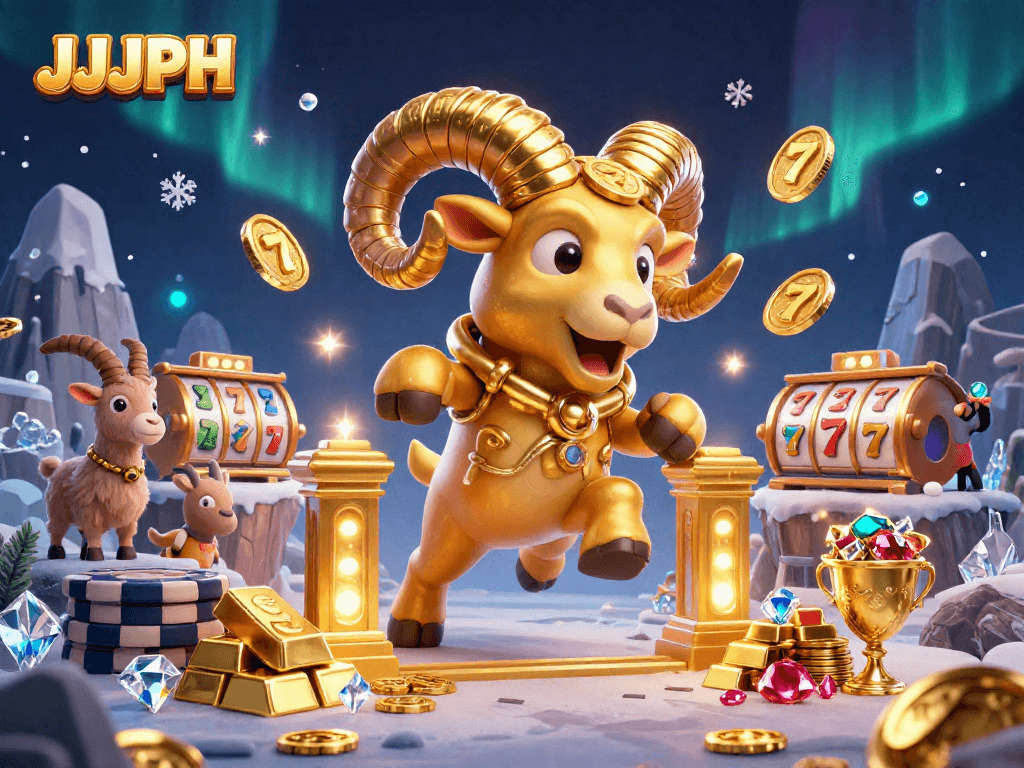 Experience the thrilling JJJPH casino adventure as a golden ram charges towards riches!