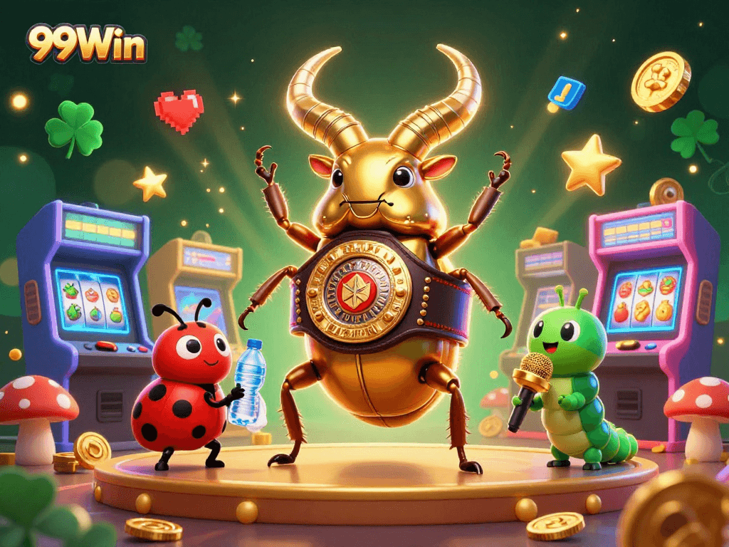 Experience the electrifying world of gambling with 99Win featuring vibrant casino characters and elements.