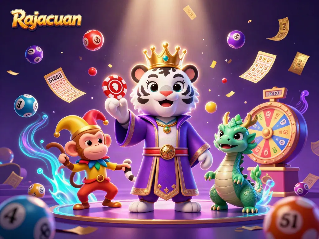 Engage in thrilling gameplay at Rajacuan with vibrant visual elements including characters and dynamic casino games.