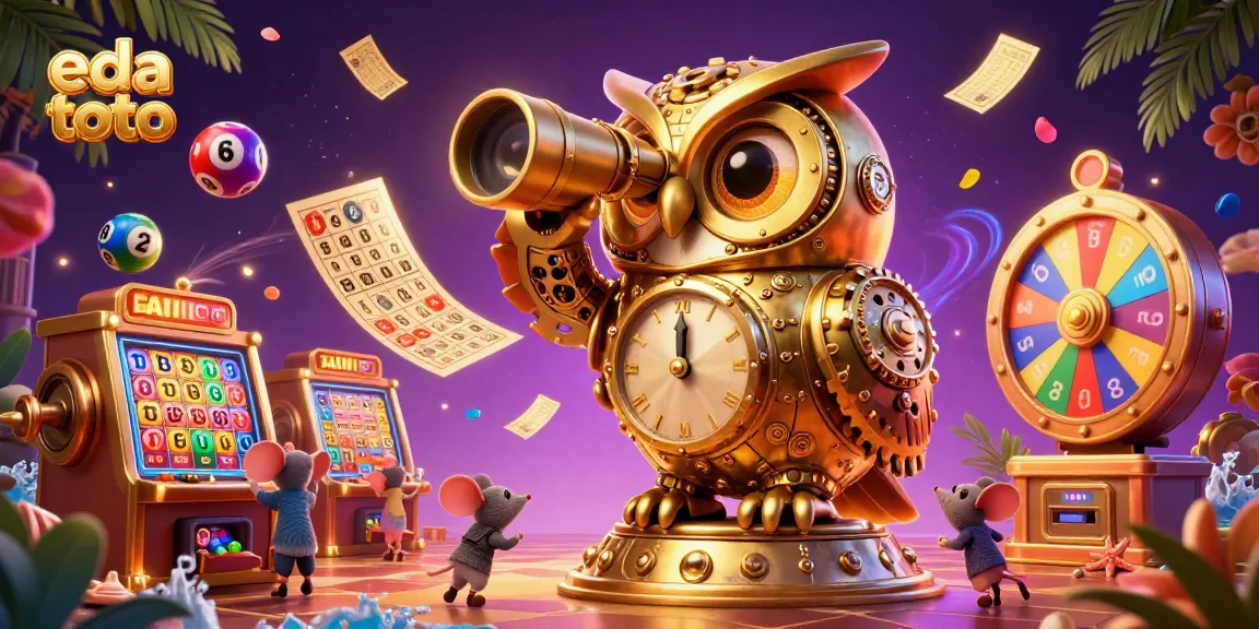 Experience the vibrant eda toto casino with a golden owl, dynamic lottery elements, and rich visuals.