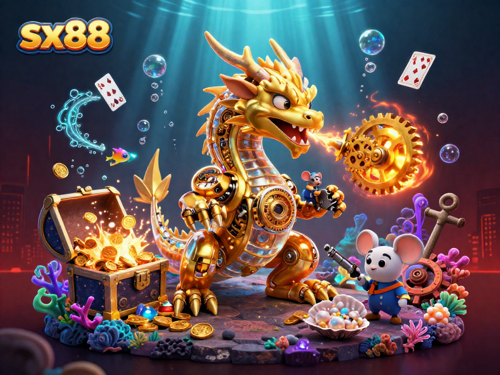 Experience sx88's thrilling casino world with dynamic gaming elements and vibrant underwater visuals.