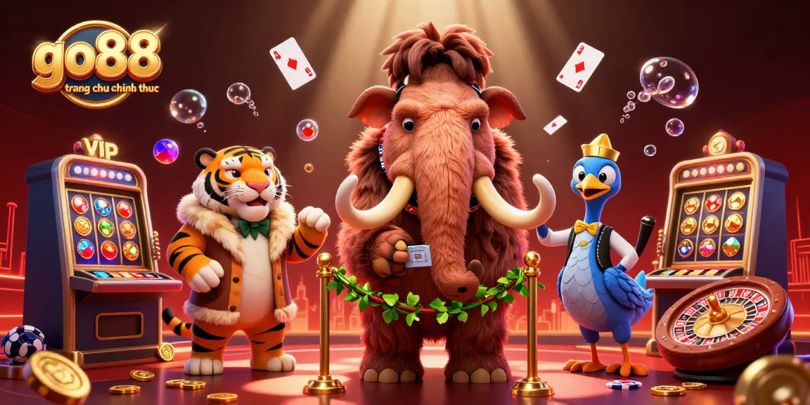 Experience go88 trang chu chinh thuc at a vibrant casino scene with unique cartoon characters and gaming elements.