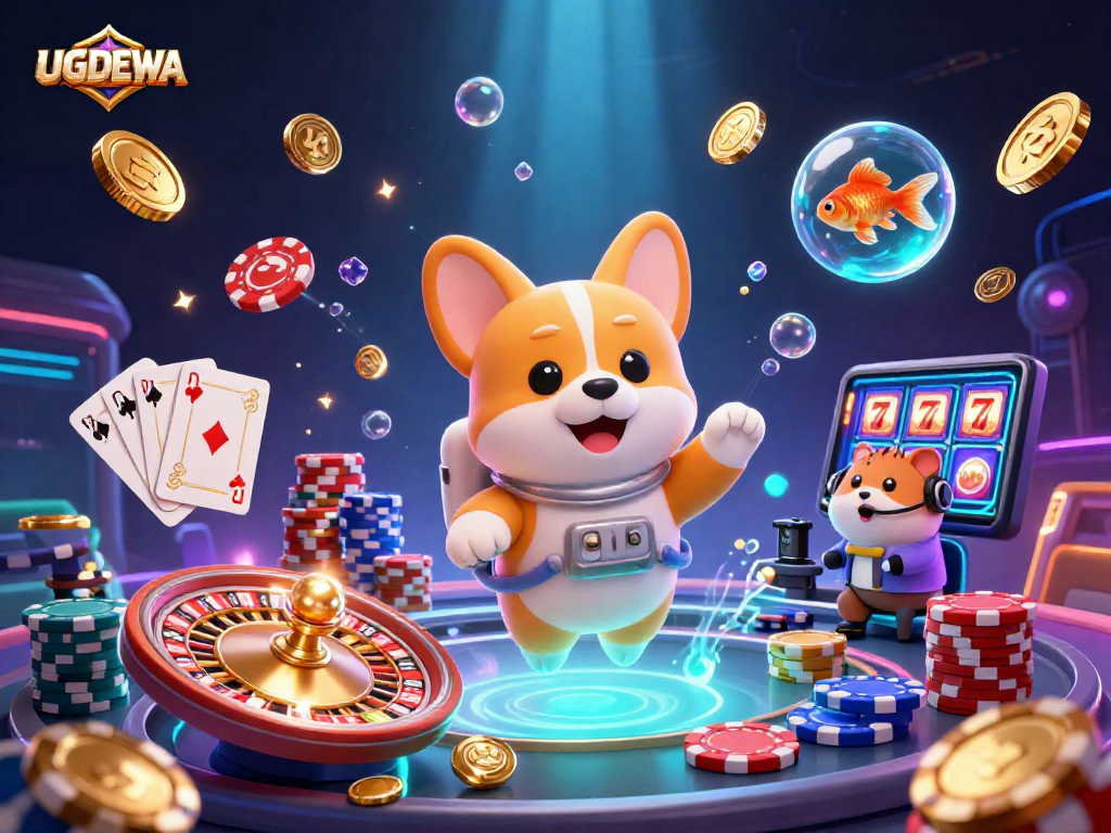 Play immersive games with UGDEWA in a vibrant space casino, featuring charismatic characters and exciting action.