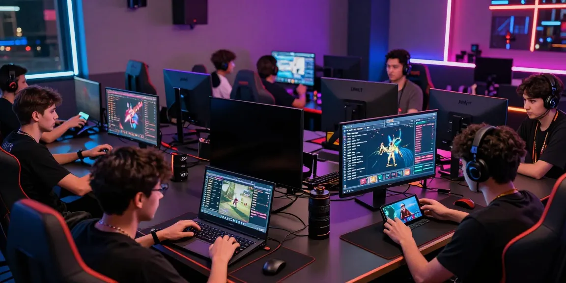 Men enjoying competitive gaming at Manclub, showcasing a modern gaming lounge atmosphere.