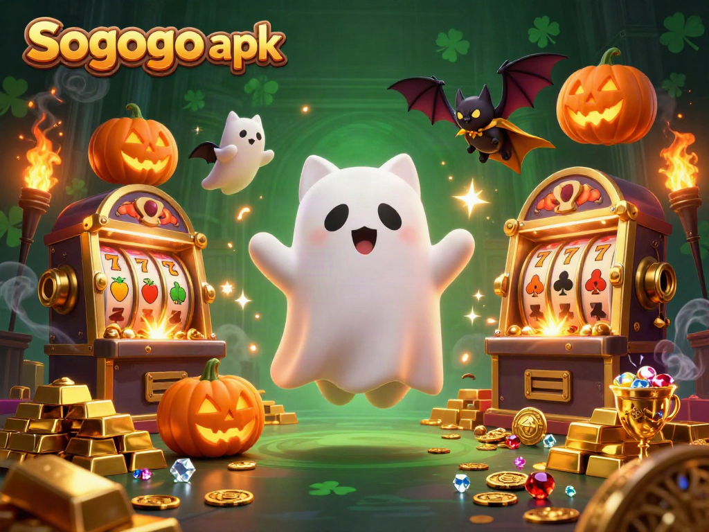 Engage players with the exciting Sogogo apk in this vibrant casino scene filled with treasures.