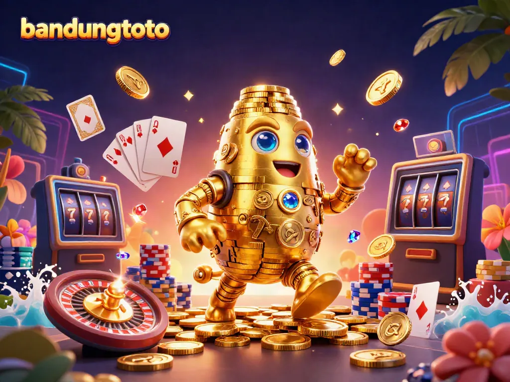 Experience exciting gameplay with bandungtoto featuring a golden golem and vibrant casino elements.