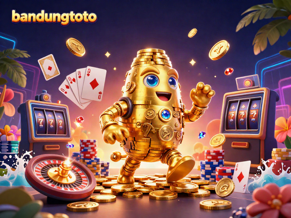 Experience exciting gameplay with bandungtoto featuring a golden golem and vibrant casino elements.