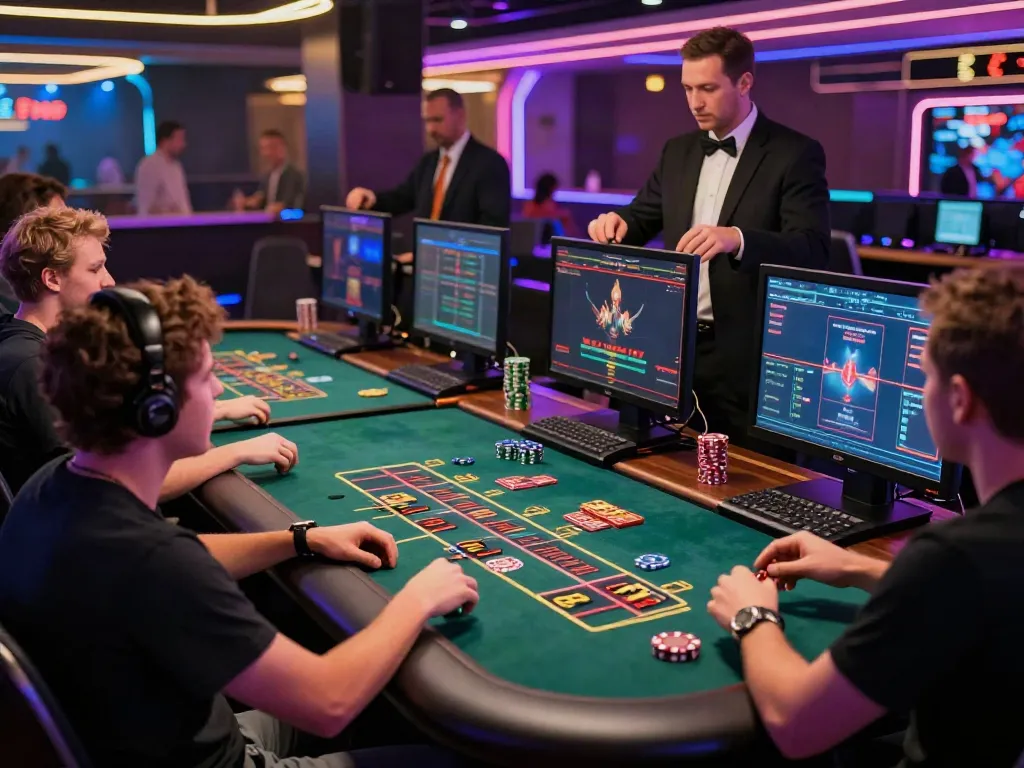 Exciting gaming scene at SV88 online casino with diverse players immersed in live games.
