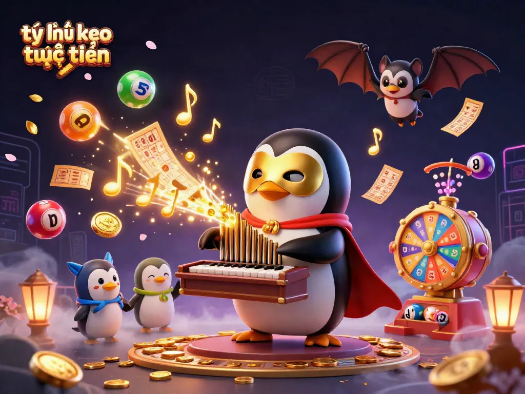 Play and win with tỷ lệ kèo trực tuyến in an engaging casino scene with vibrant lottery elements.