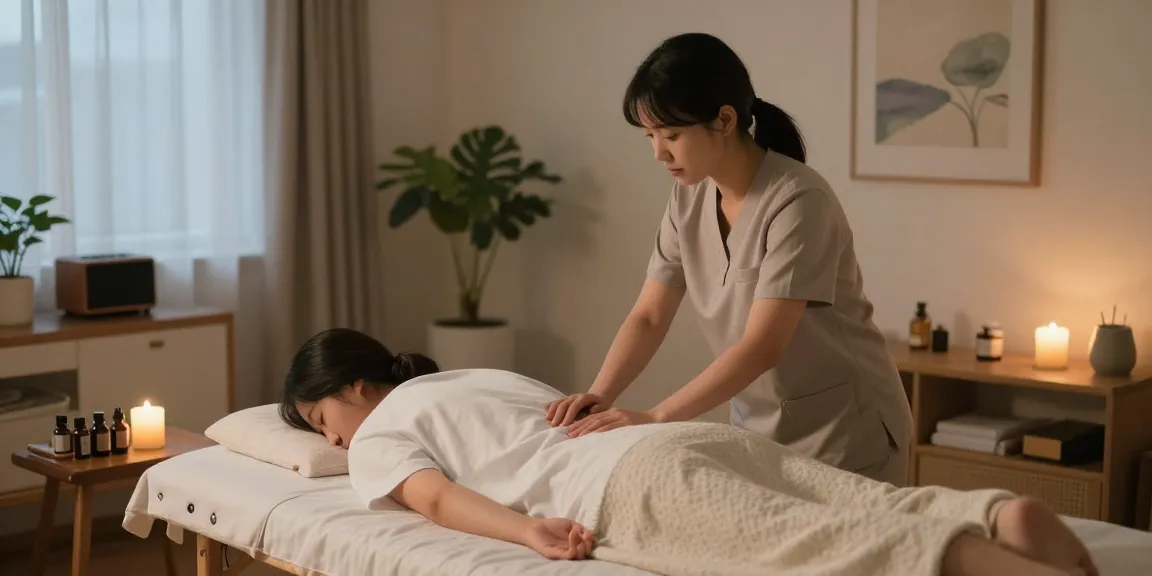 Experience a soothing 강서구출장마사지 in a tranquil home environment.