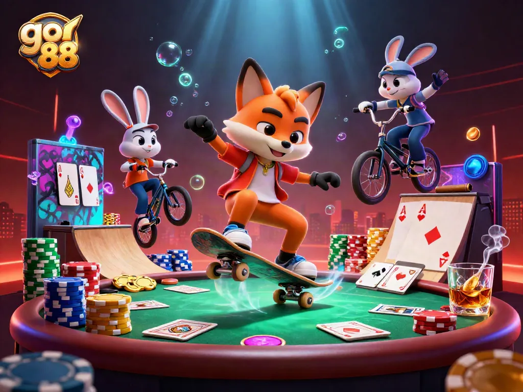 Experience the thrill of go 88 casino games with vibrant characters and dynamic actions in a colorful 3D setting.