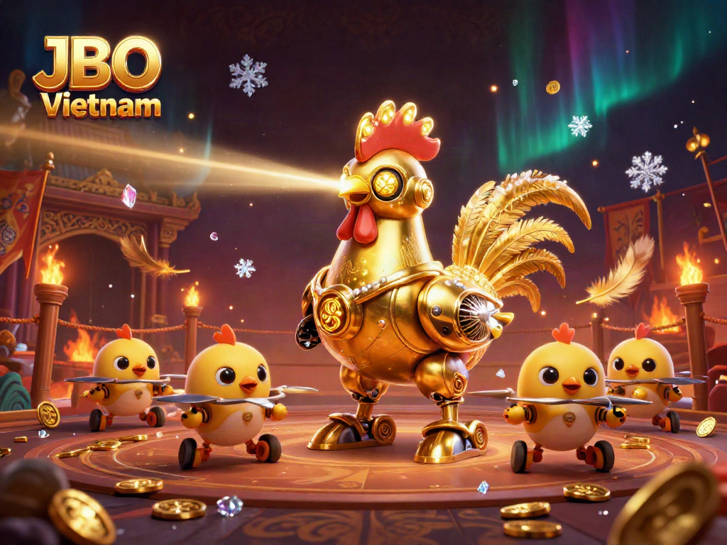 Engage in JBO Vietnam's thrilling gaming experience with a 3D animated casino scene.