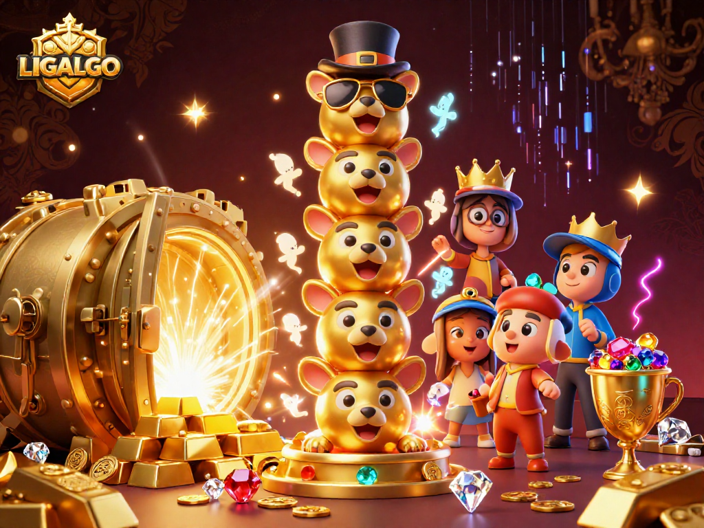 LIGALGO showcases vibrant slots action in an ultra-detailed 3D render filled with gold and gems.