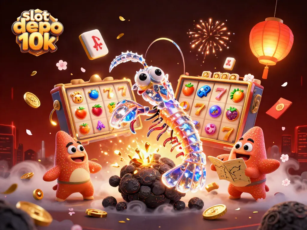 Experience thrilling slot depo 10k action with vibrant visuals of games, jackpots, and exciting symbols.