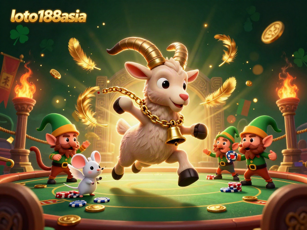 Join the festive action at loto188asia's casino with a spooky Krampus and playful characters.