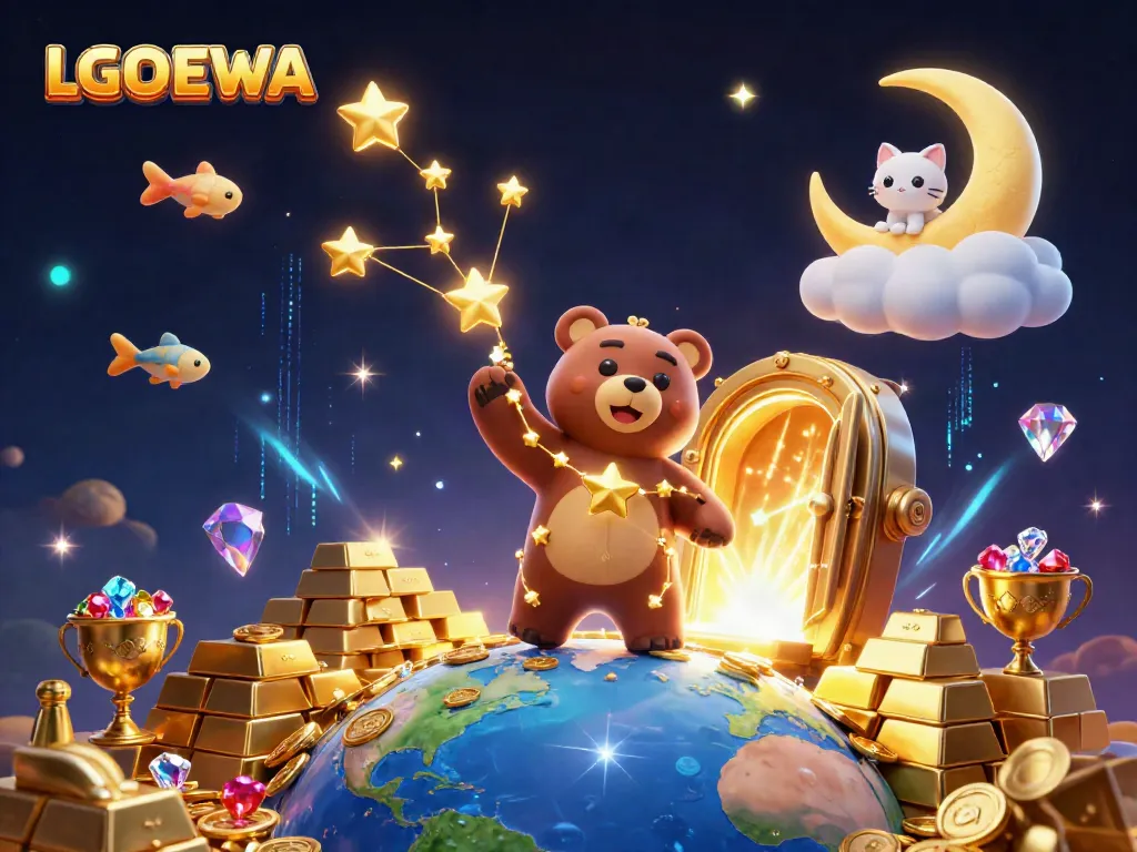 Engage in thrilling gameplay with LGODEWA, where vibrant stars and treasures illuminate your path to luck.