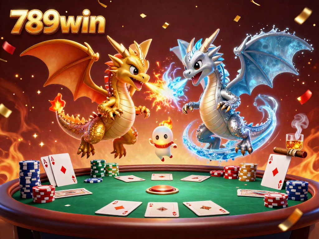 Engage in thrilling gameplay with 789win's epic dragons and poker scene.