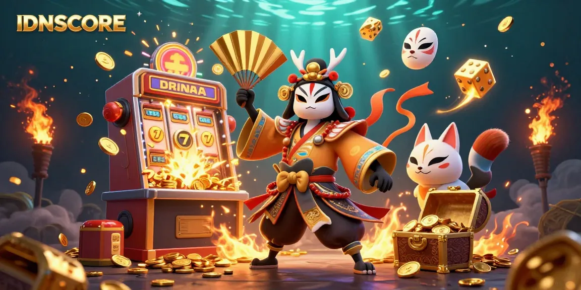 IDNSCORE delivers an immersive experience with a kabuki warrior and exciting casino elements bursting into action.