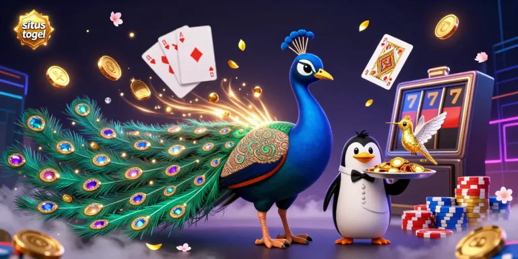 Experience the thrill of situs togel with vibrant gameplay elements and animated characters revealing winning possibilities.