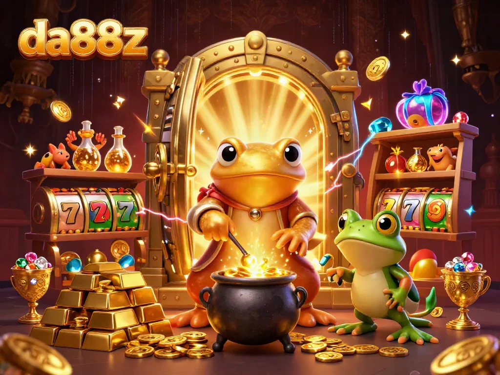 Experience the vibrant da88z casino world with golden alchemist elements and dynamic gaming action.