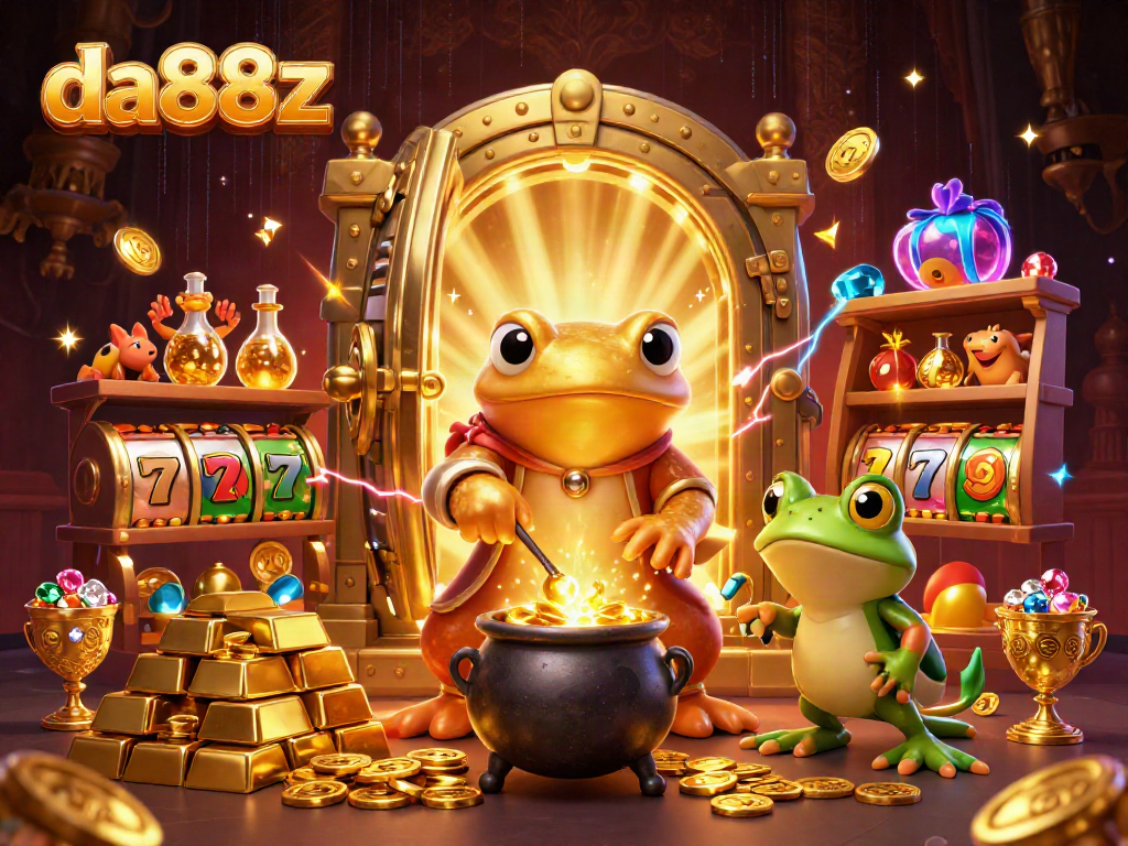 Experience the vibrant da88z casino world with golden alchemist elements and dynamic gaming action.