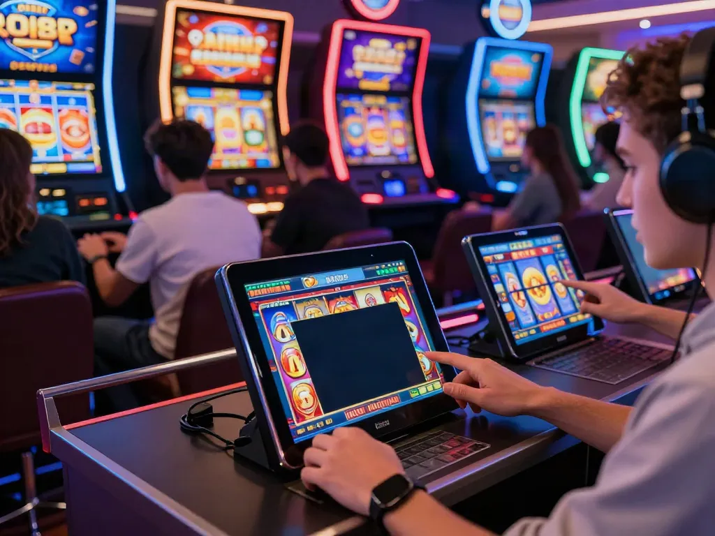 Players enjoying varied slot games on DA88, highlighting excitement and interactivity in gaming.