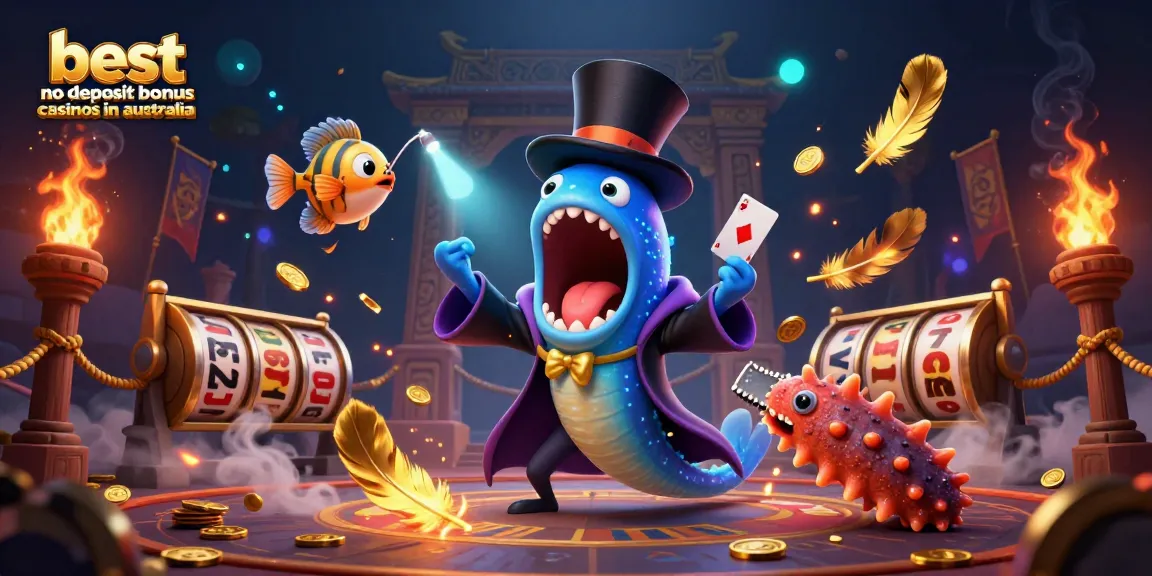 Experience the best no deposit bonus casinos in Australia with charming sea creatures showcasing magical card tricks.