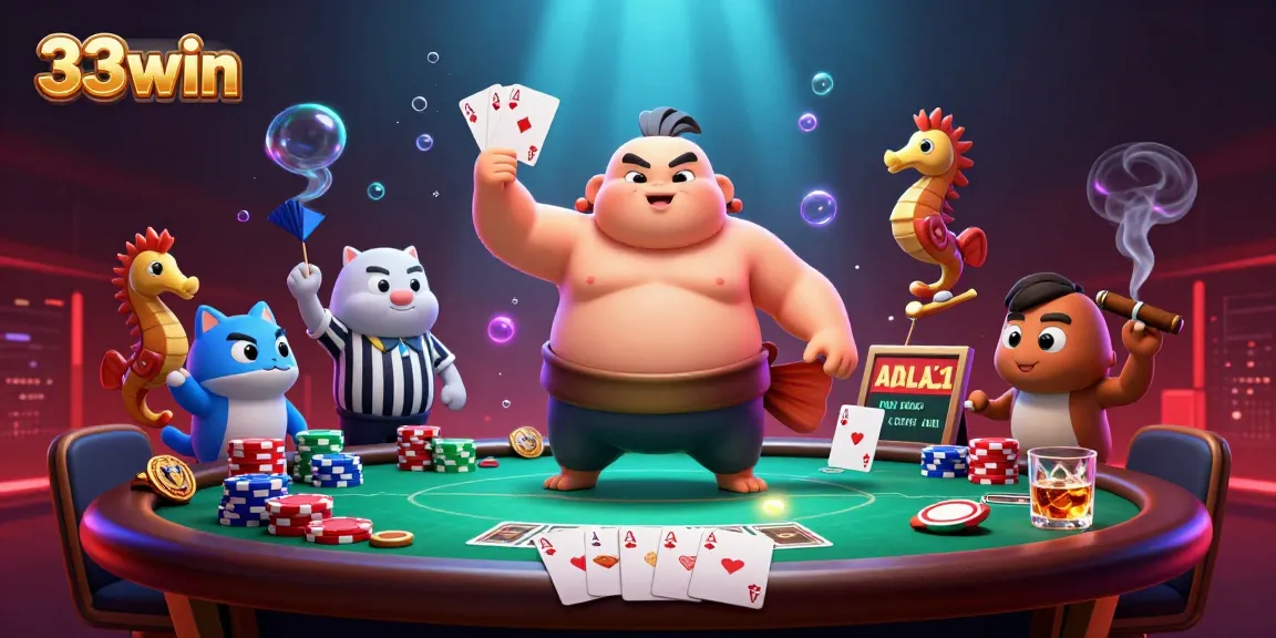 Experience thrilling wins at 33win, featuring the lively fugu and poker action in an underwater casino.