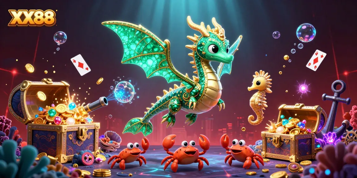 Experience the thrilling world of XX88 with vibrant casino-themed games featuring underwater treasures and unique characters.