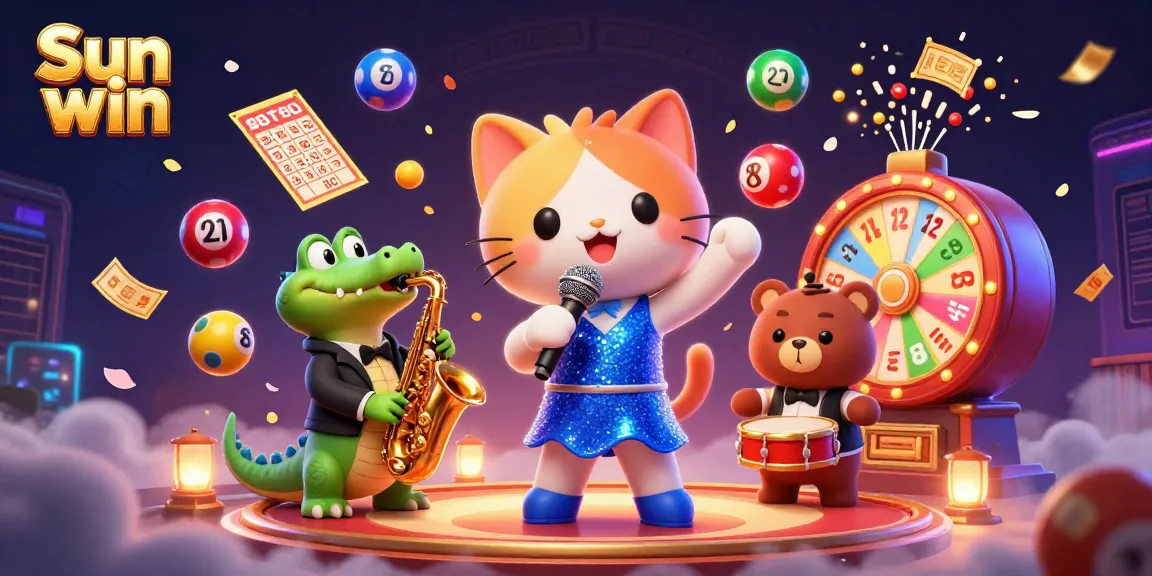 Experience the excitement of Sun win with colorful lottery games and vibrant characters.
