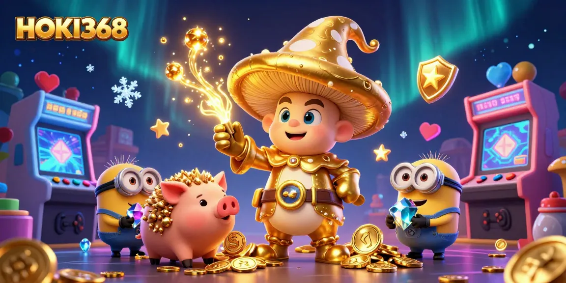 Experience the magical treasures in HOKI368's vibrant casino scene filled with golden wonders and gaming excitement.