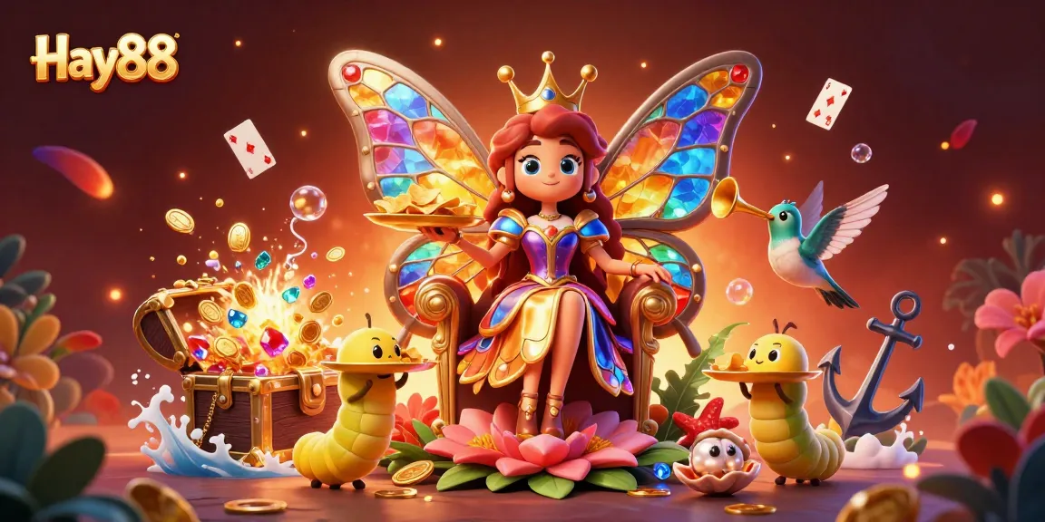 Bet on Hay88 with animated characters and treasure in a vibrant casino scene.