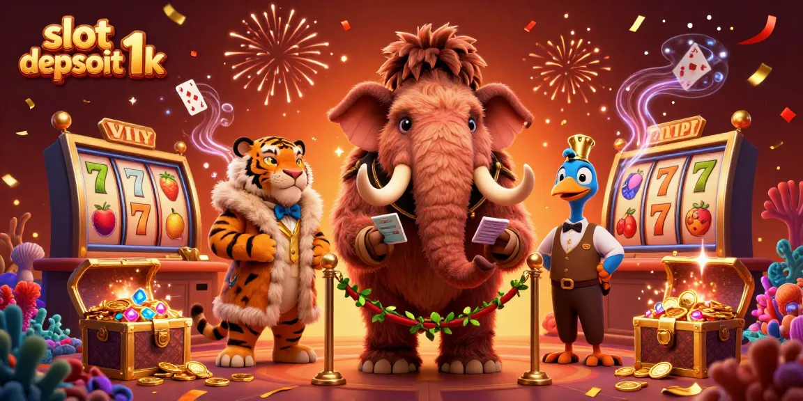 Experience slot depsoit 1k action with a vibrant casino scene featuring characters and elements in an exciting 3D illustration.