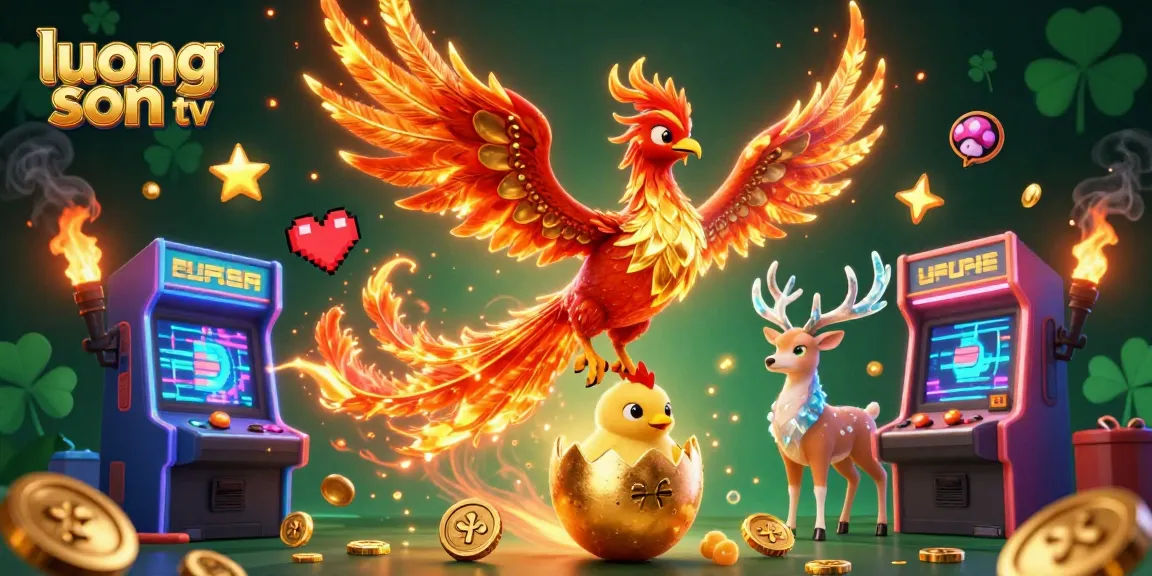 luong son tv captivates with a soaring phoenix and baby chick amid vibrant casino elements