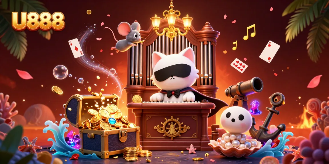 Experience U888's excitement with vibrant casino illustrations, showcasing dynamic gaming elements!