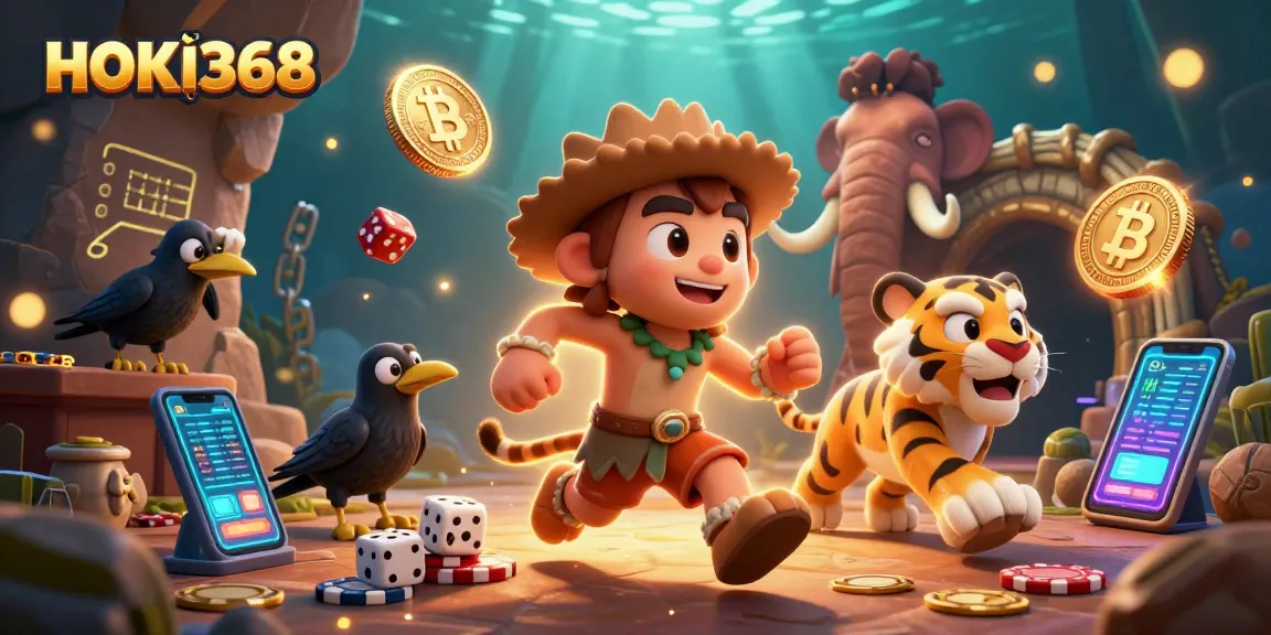 Experience thrilling gameplay with HOKI368 as caveman and sabertooth tiger bring the casino to life.